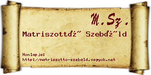 Matriszottó Szebáld névjegykártya